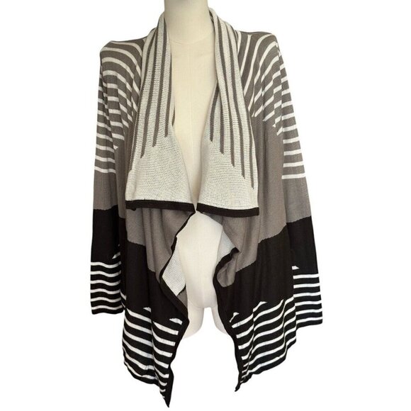 Staring at Stars Striped Waterfall Long Sleeve Open Cardigan Women's Sz S - Picture 1 of 10